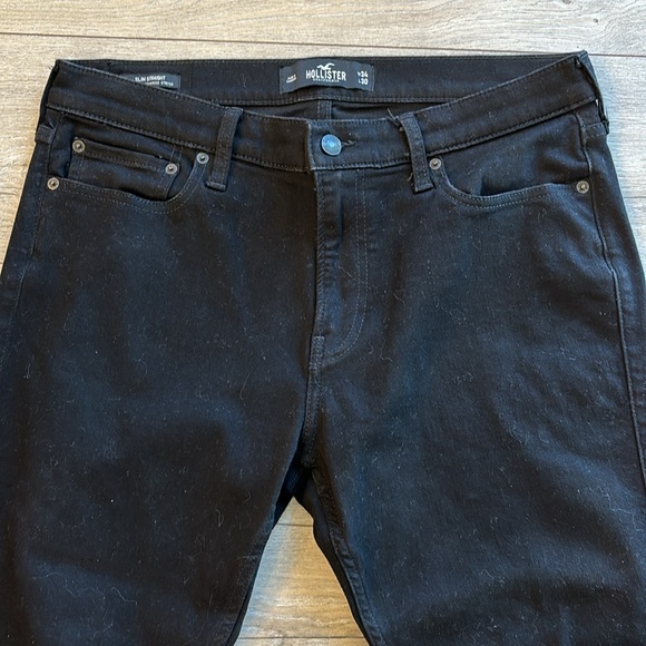 Men’s Hollister Slim Straight Black Jeans - Size 34/30 - Picture 2 of 6